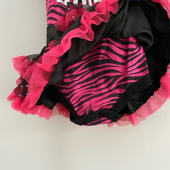 Baby Glam Ruffle Polka Dot Onesie Bodysuit Dress - Picture 5 of 10